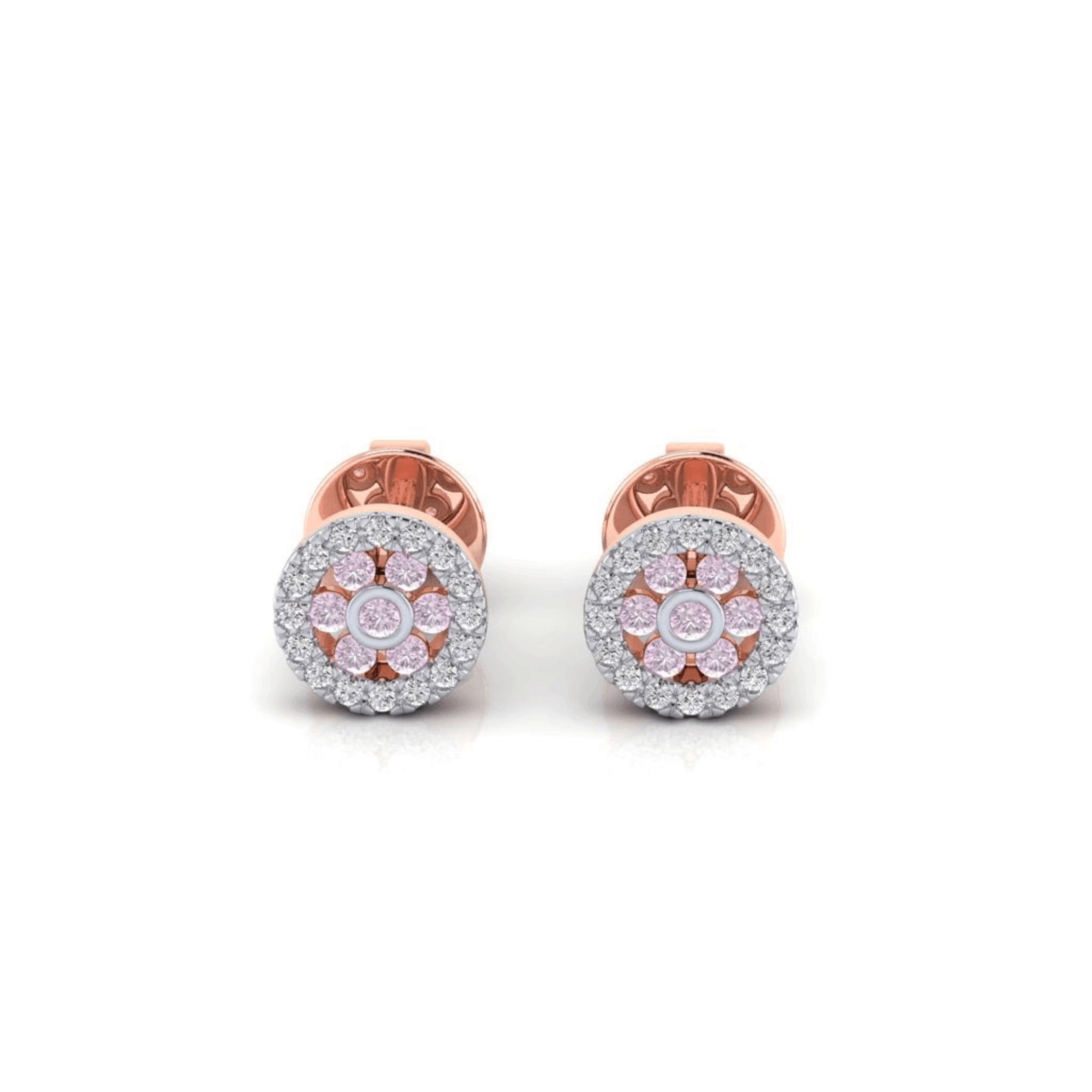 Eminence Pinks Diamond Halo Earrings - Rosendorff Diamond Jewellers